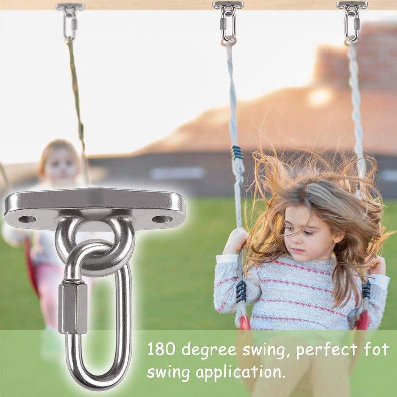 Dakzhou 2 Heavy Duty Swing Hangers Anti-Rust 304 Stainless Steel 2000LB Swivel Swing Set Brackets for Playground Porch  Yoga  Swing Seat Hammock - Image 3